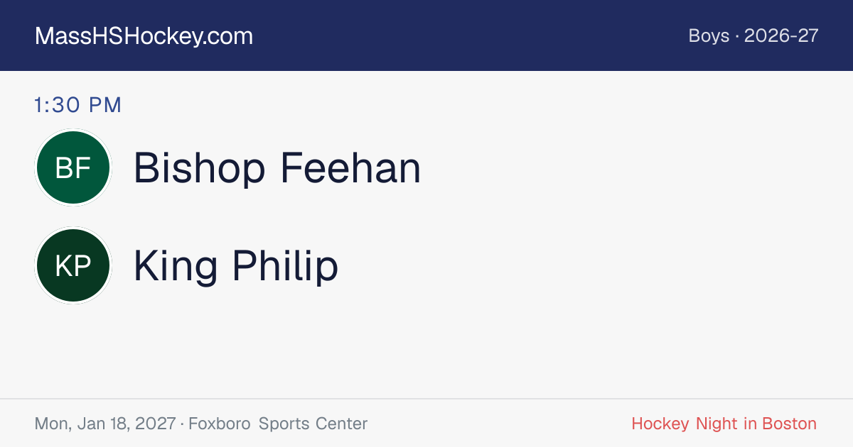 Bishop Feehan at King Philip score card