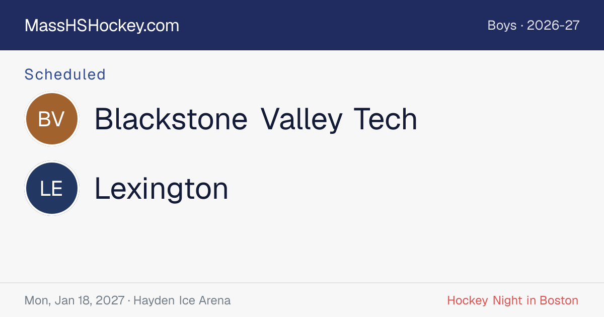 Blackstone Valley Tech at Lexington score card