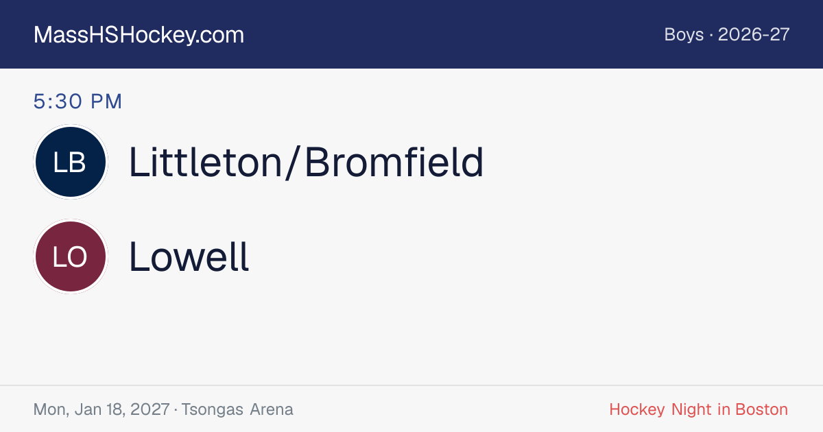 Littleton/Bromfield at Lowell score card