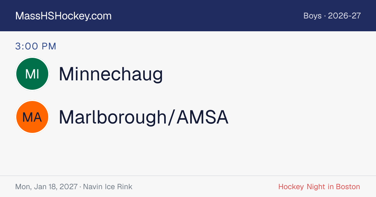 Minnechaug at Marlborough/AMSA score card