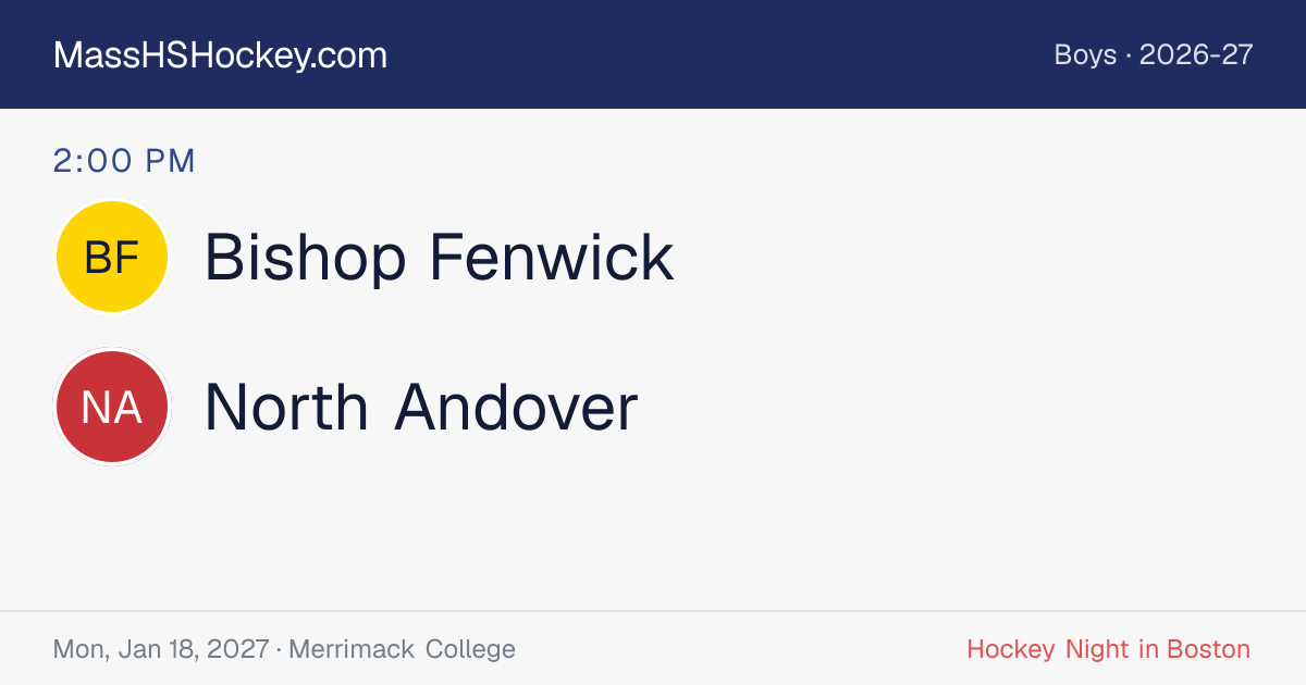 Bishop Fenwick at North Andover score card