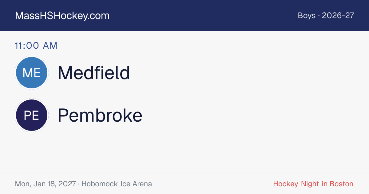 Medfield at Pembroke score card