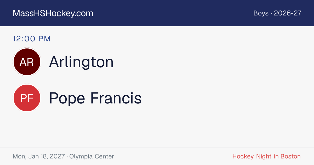 Arlington at Pope Francis score card