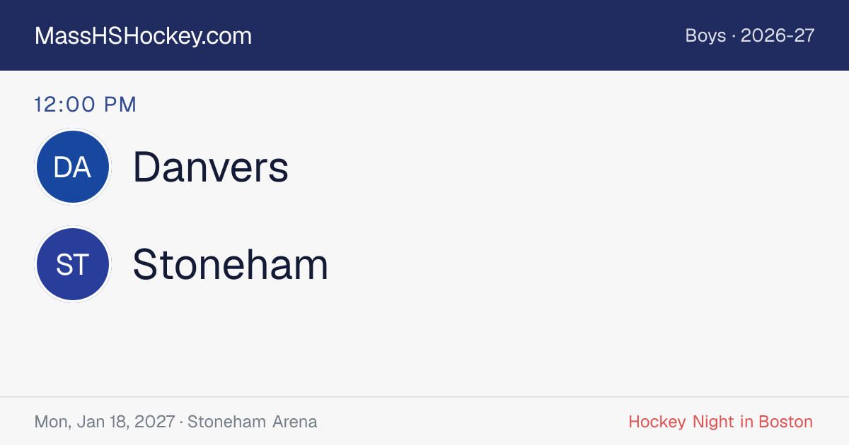 Danvers at Stoneham score card