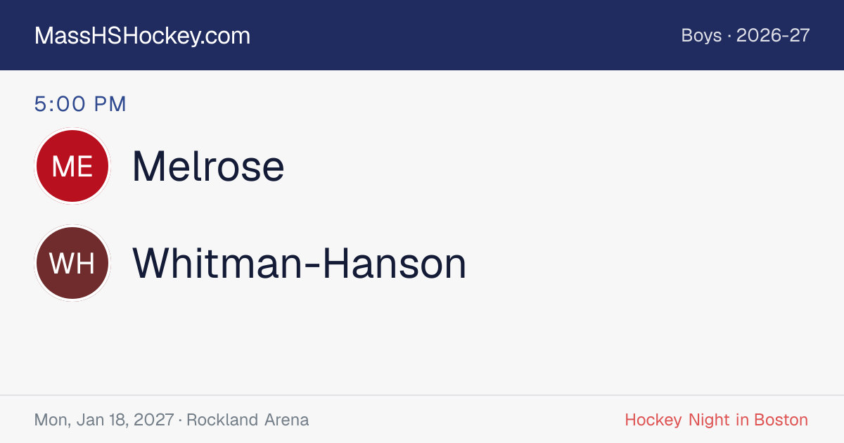 Melrose at Whitman-Hanson score card