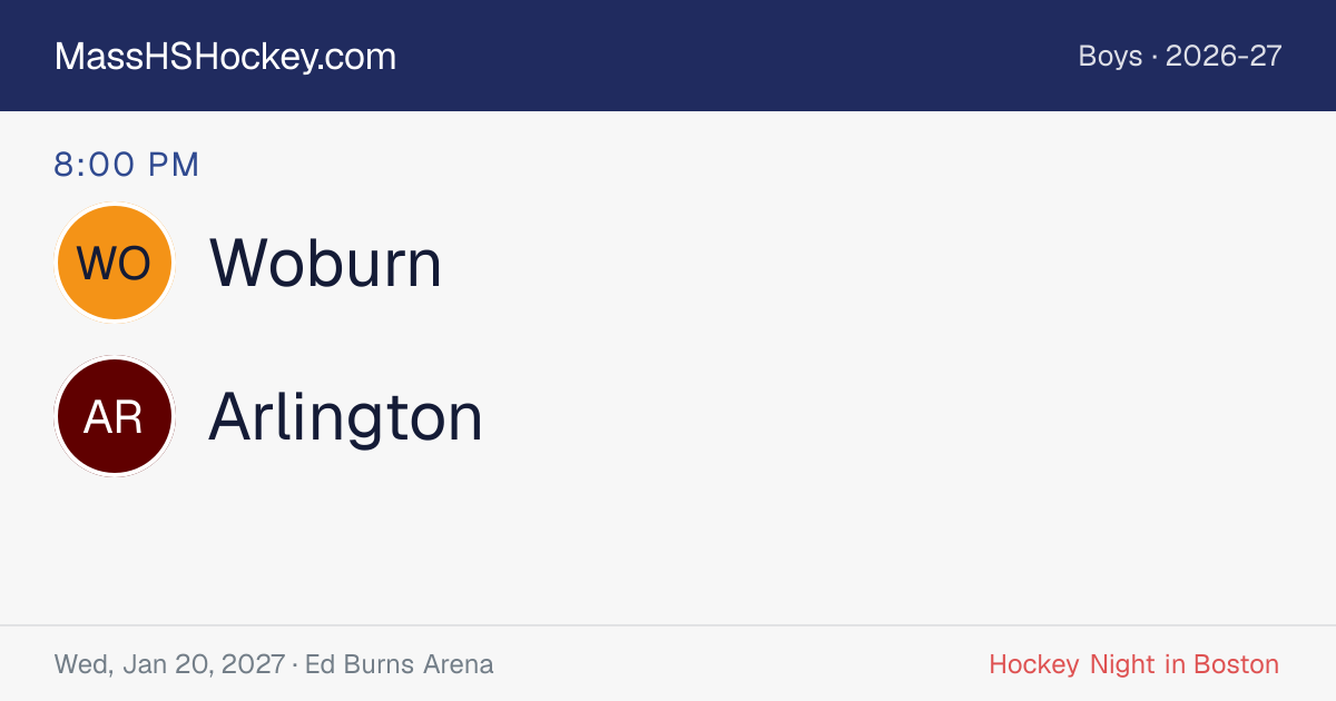 Woburn at Arlington score card