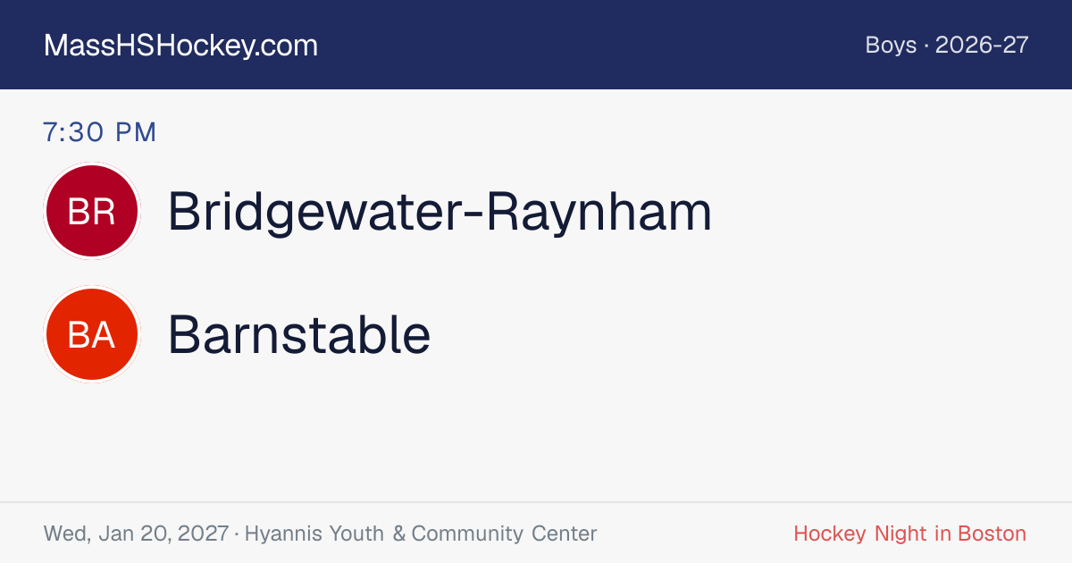Bridgewater-Raynham at Barnstable score card