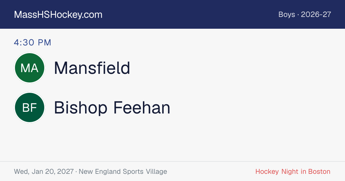 Mansfield at Bishop Feehan score card
