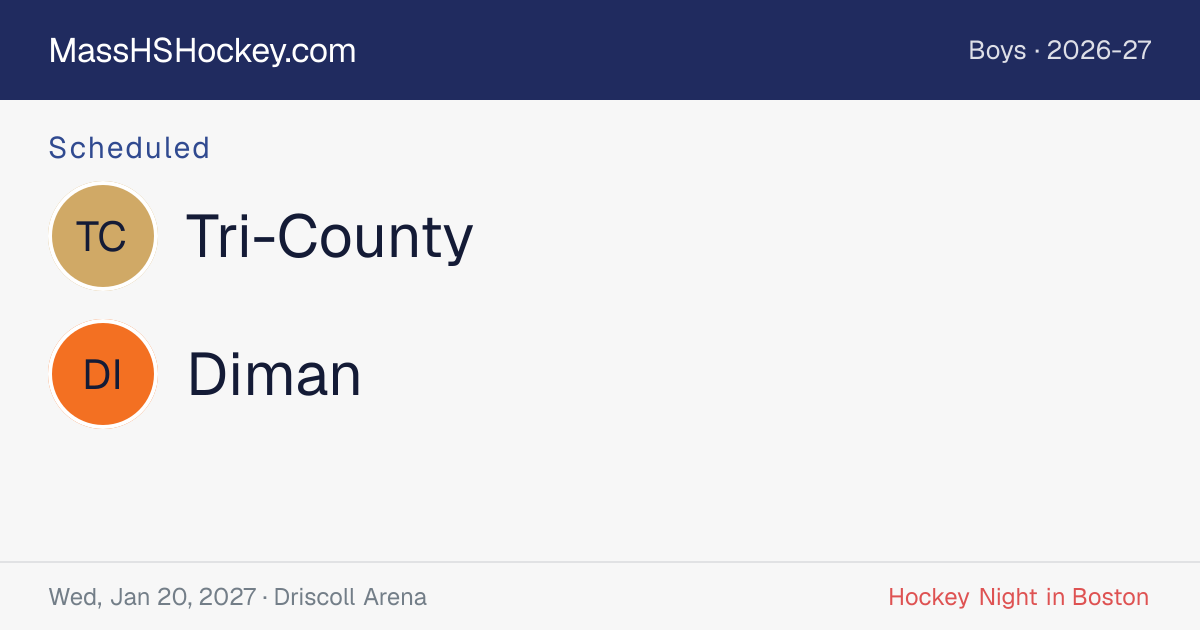 Tri-County at Diman score card