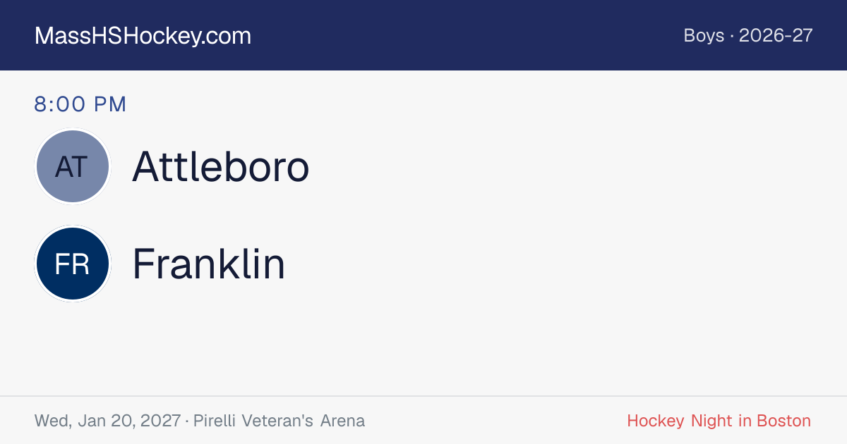 Attleboro at Franklin score card