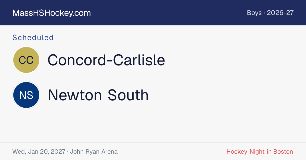 Concord-Carlisle at Newton South score card