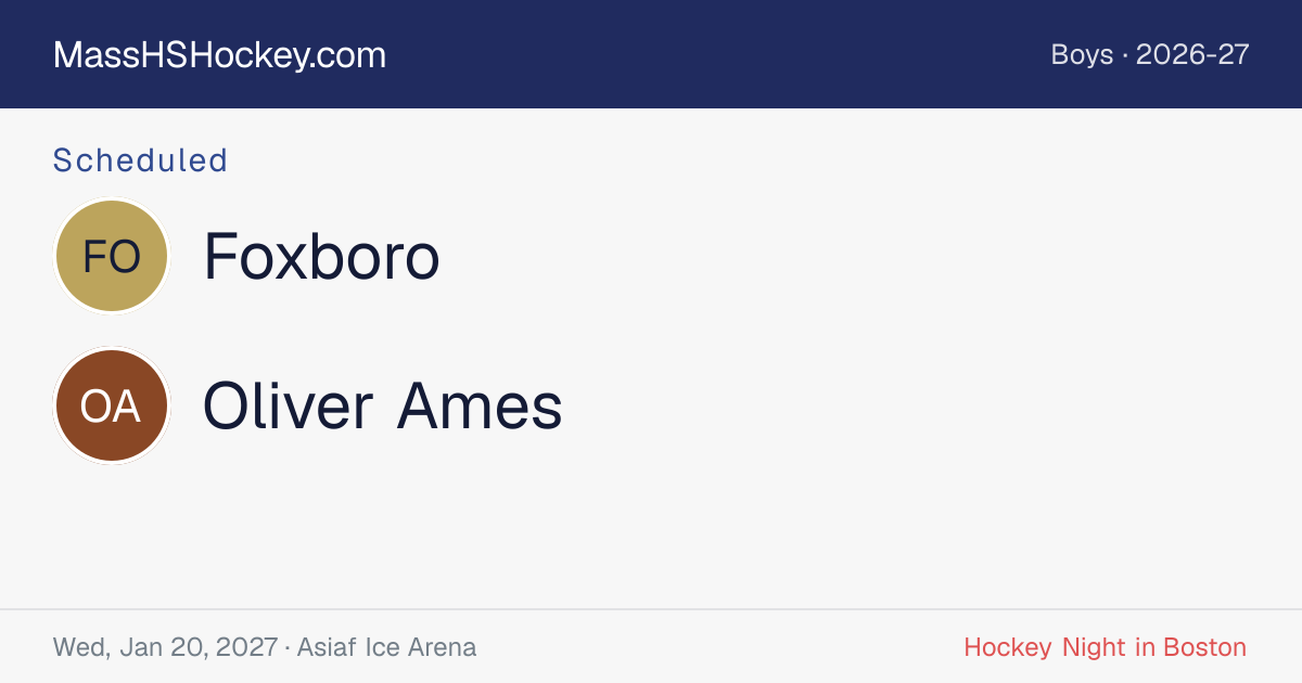 Foxboro at Oliver Ames score card