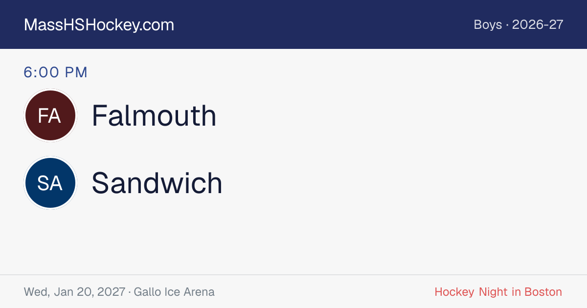 Falmouth at Sandwich score card