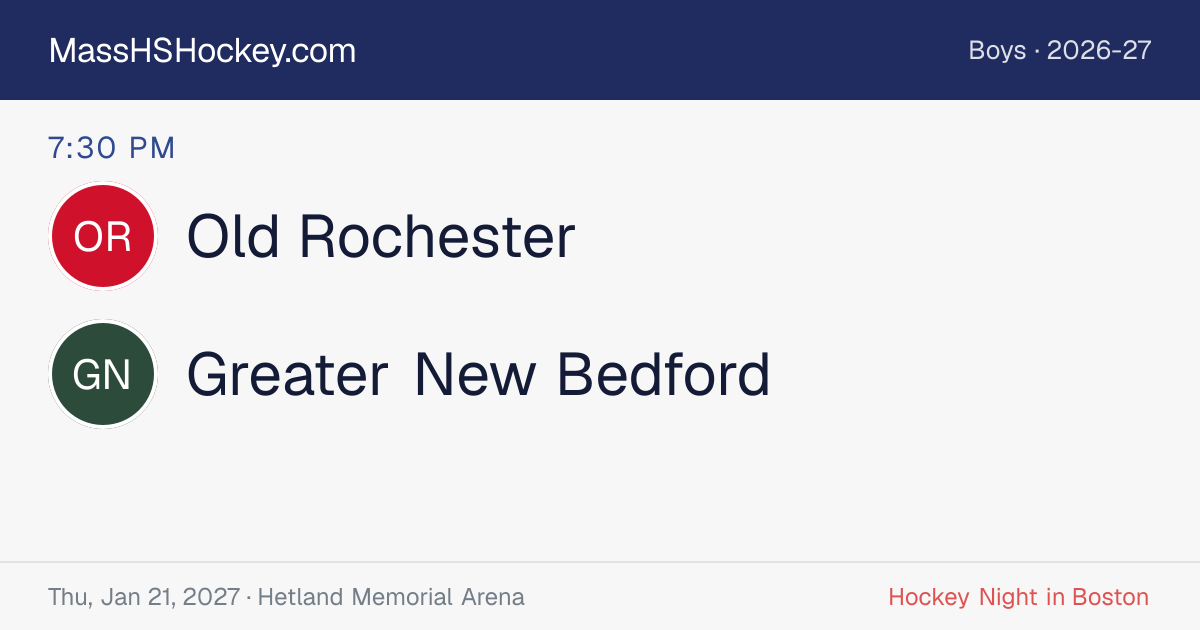 Old Rochester at Greater New Bedford score card