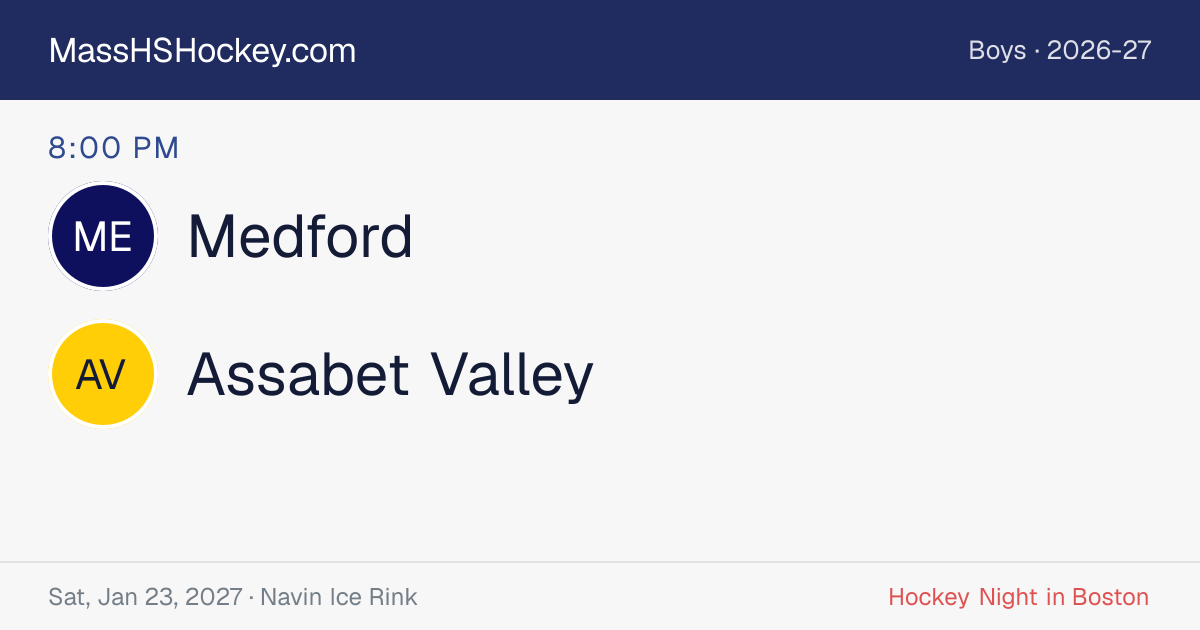 Medford at Assabet Valley score card