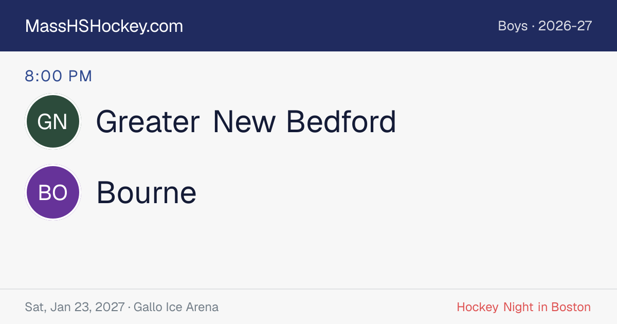 Greater New Bedford at Bourne score card