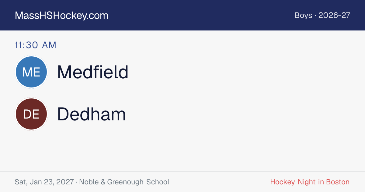 Medfield at Dedham score card