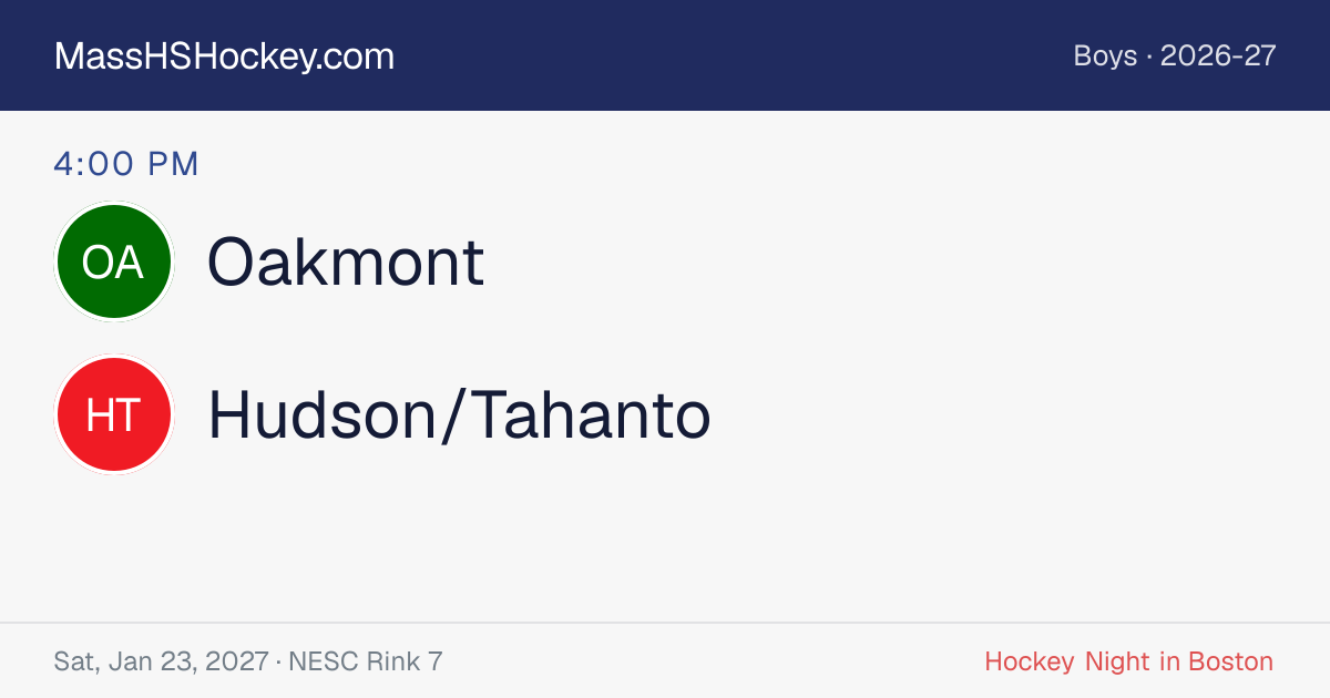 Oakmont at Hudson/Tahanto score card