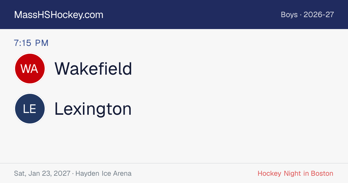Wakefield at Lexington score card