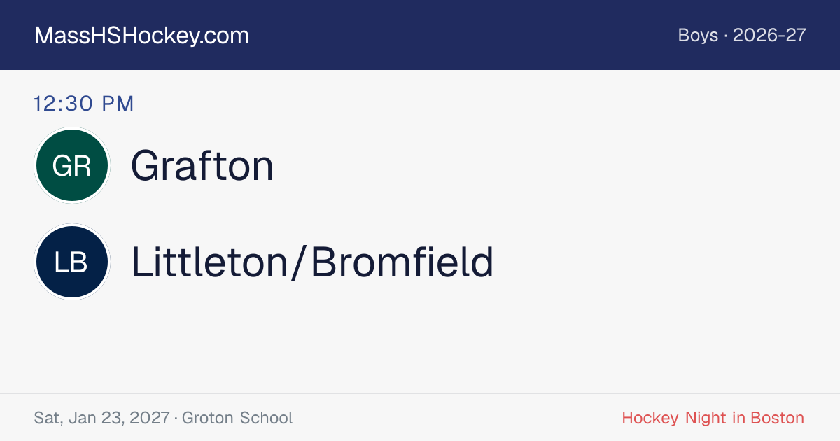 Grafton at Littleton/Bromfield score card