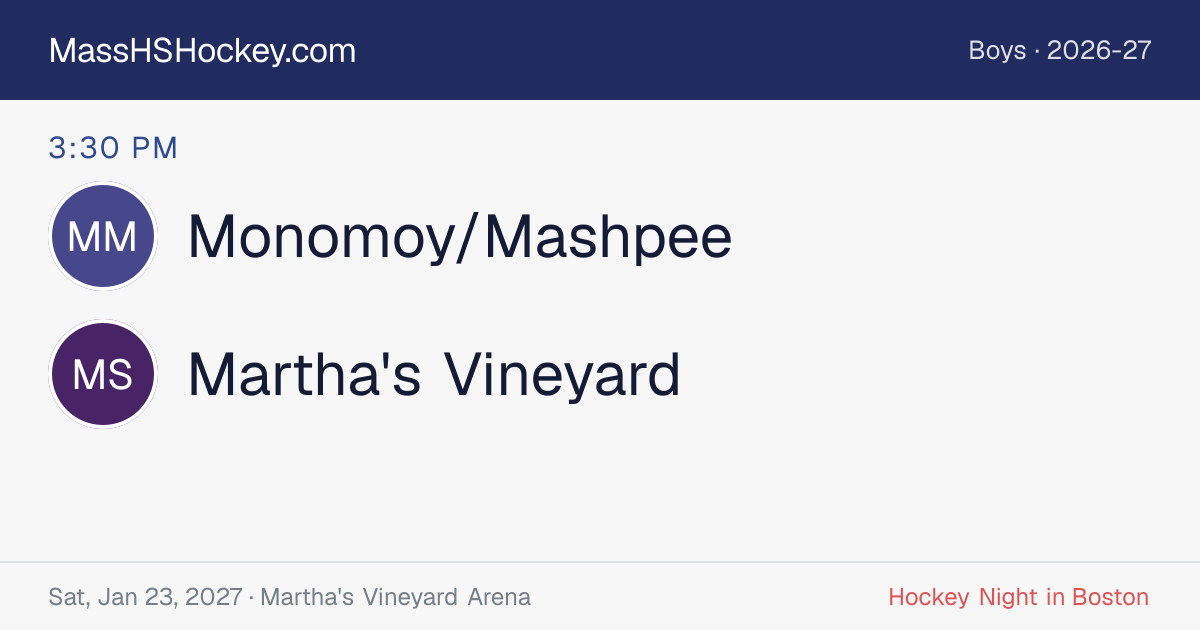 Monomoy/Mashpee at Martha's Vineyard score card