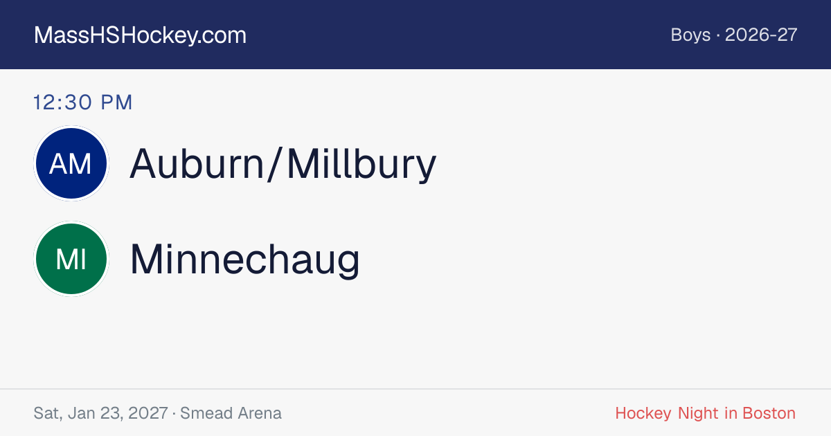 Auburn/Millbury at Minnechaug score card