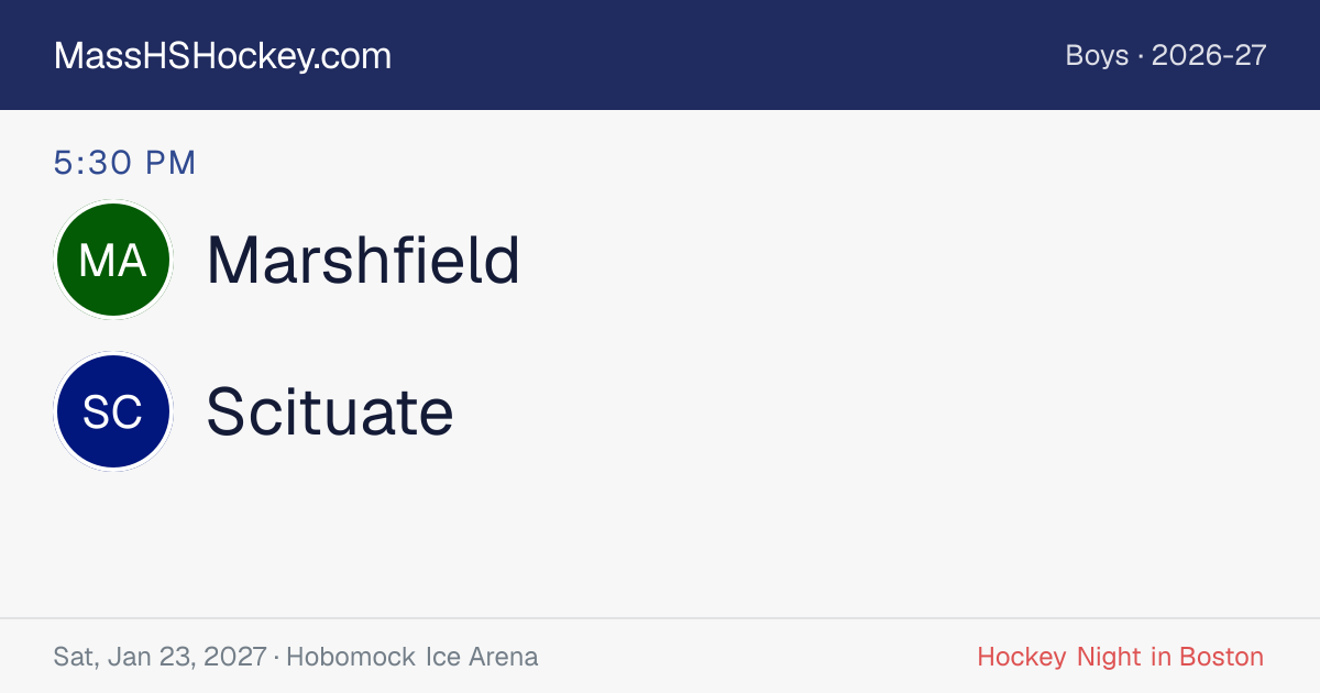 Marshfield at Scituate score card