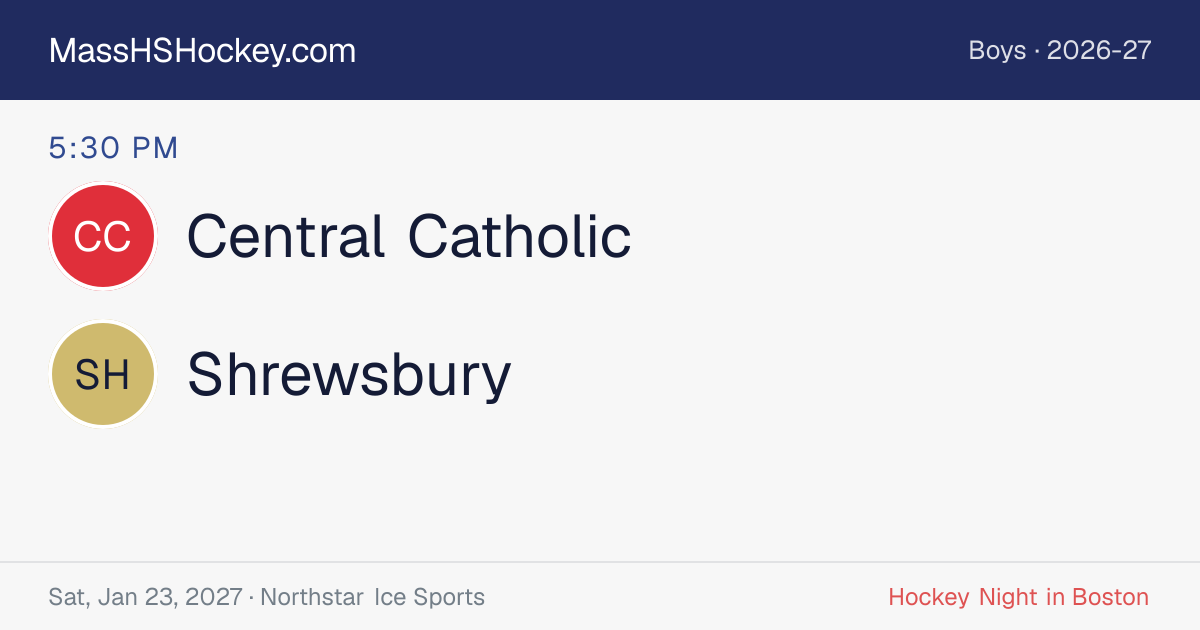 Central Catholic at Shrewsbury score card