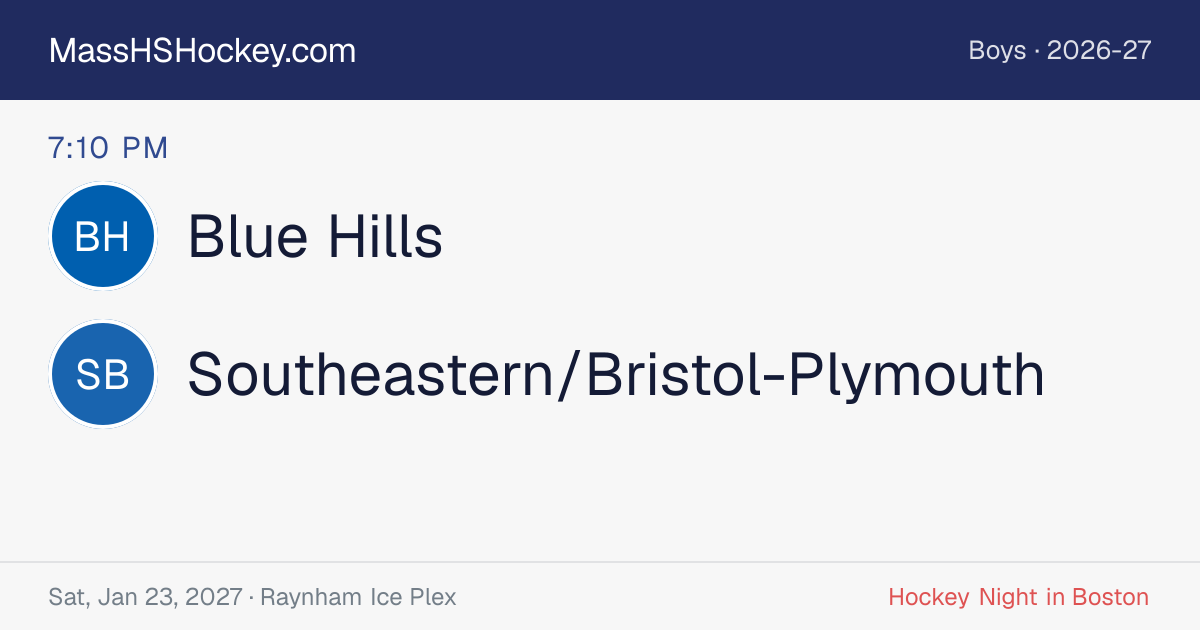 Blue Hills at Southeastern/Bristol-Plymouth score card
