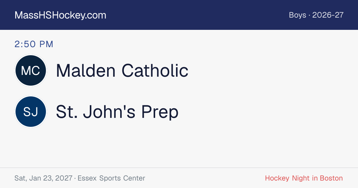 Malden Catholic at St. John's Prep score card