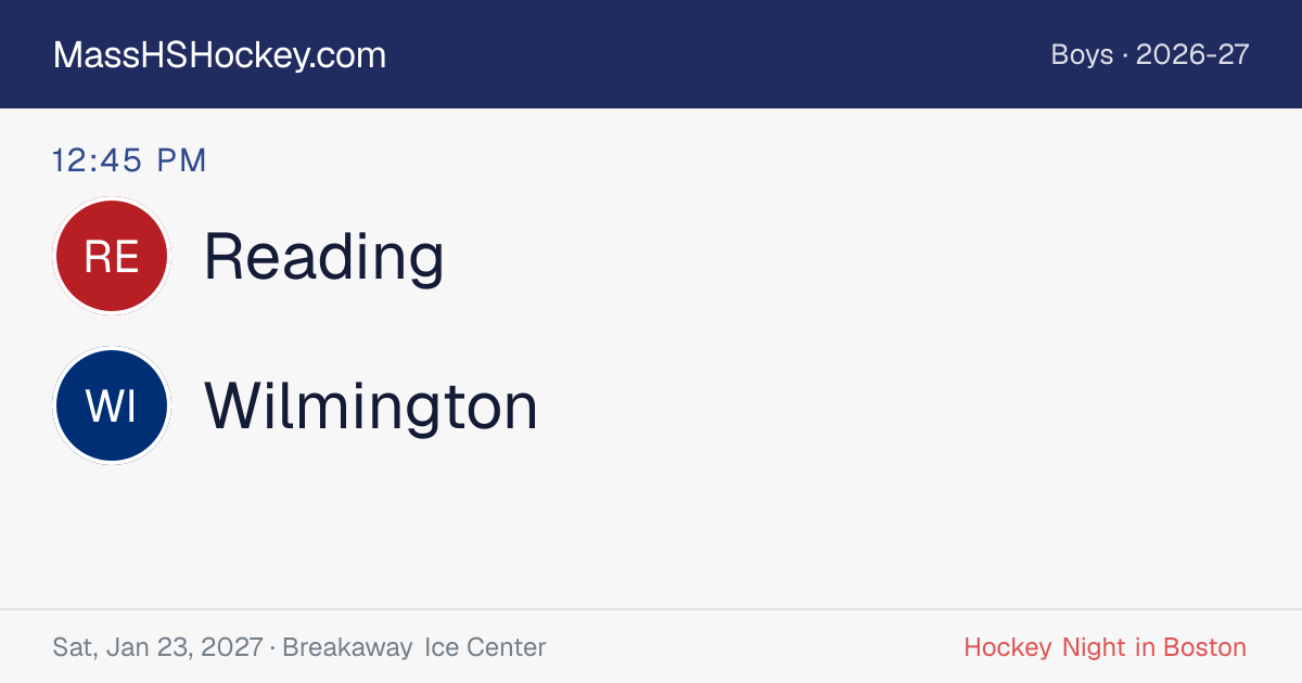 Reading at Wilmington score card