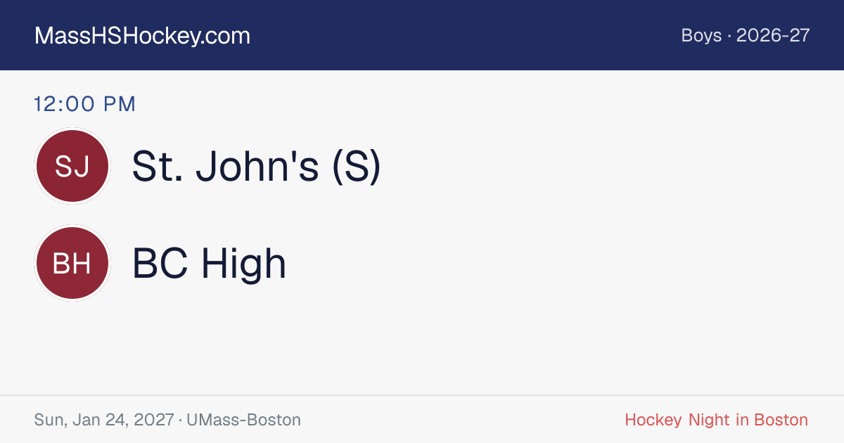 St. John's (S) at BC High score card