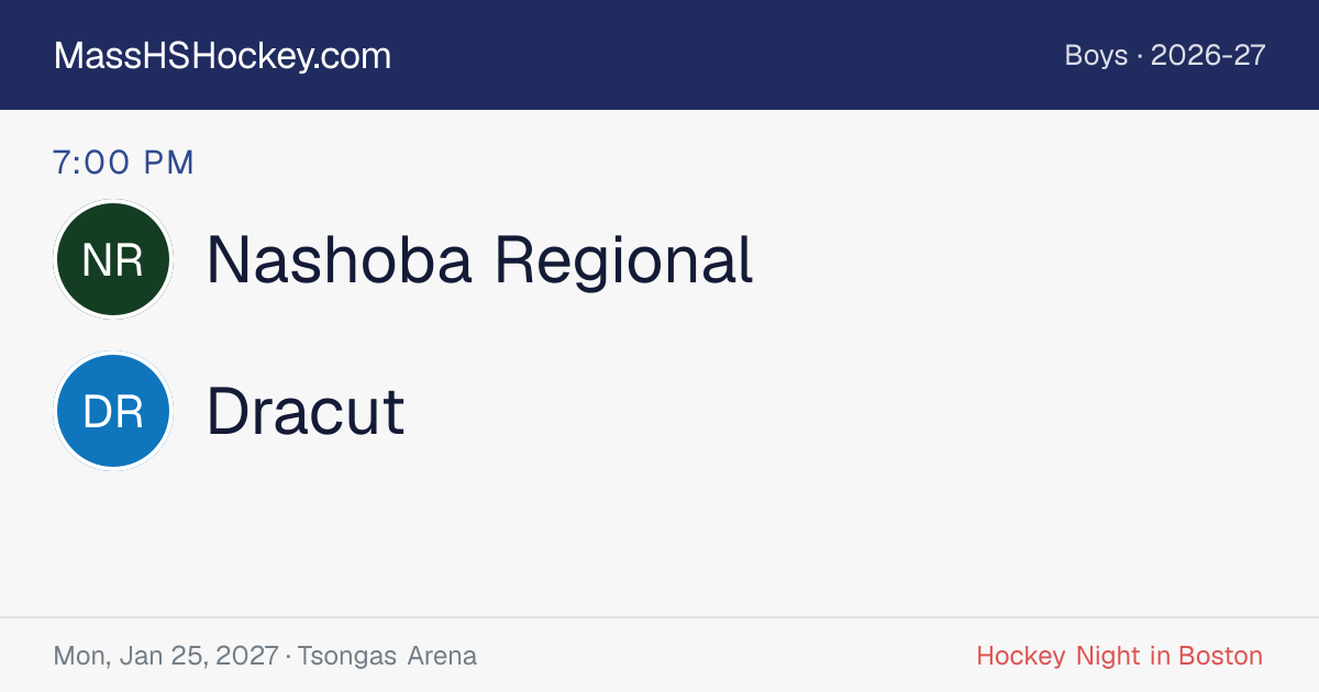 Nashoba Regional at Dracut score card