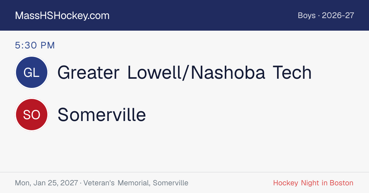 Greater Lowell/Nashoba Tech at Somerville score card