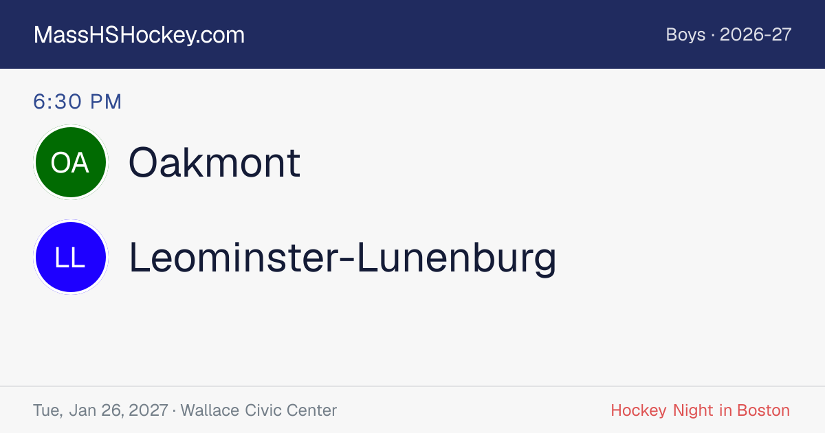Oakmont at Leominster-Lunenburg score card