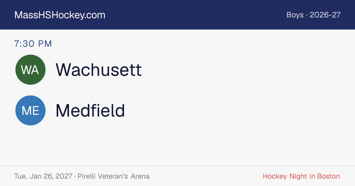 Wachusett at Medfield score card