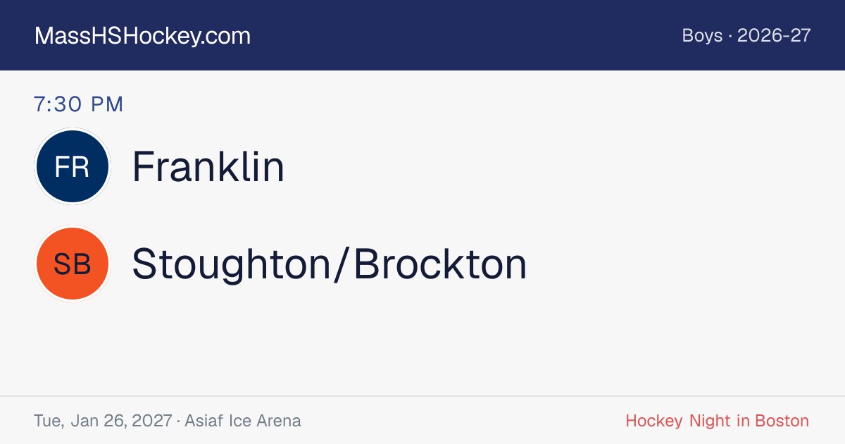 Franklin at Stoughton/Brockton score card