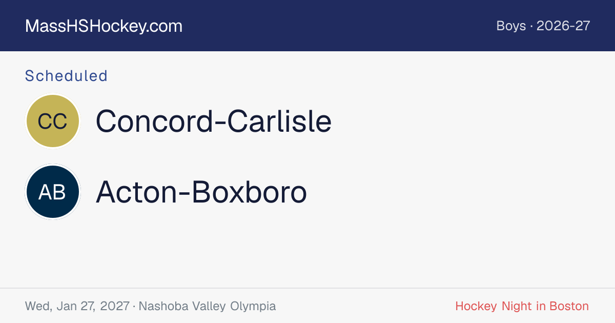 Concord-Carlisle at Acton-Boxboro score card