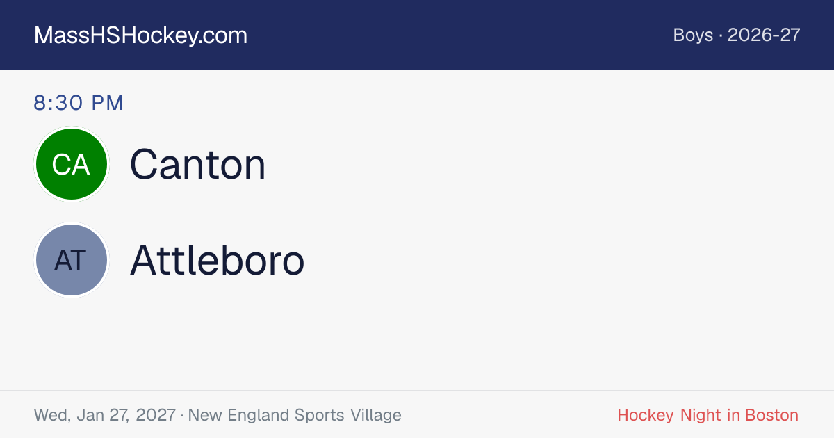 Canton at Attleboro score card