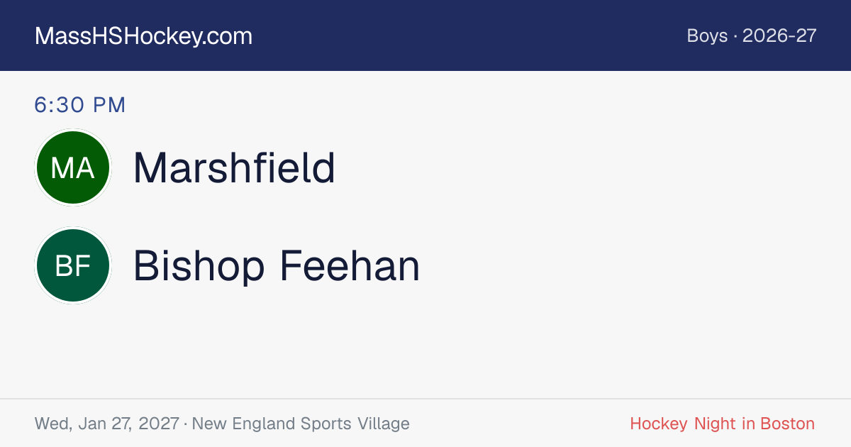 Marshfield at Bishop Feehan score card