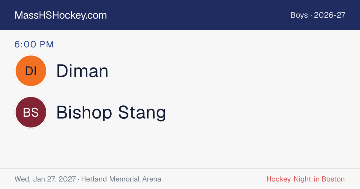 Diman at Bishop Stang score card