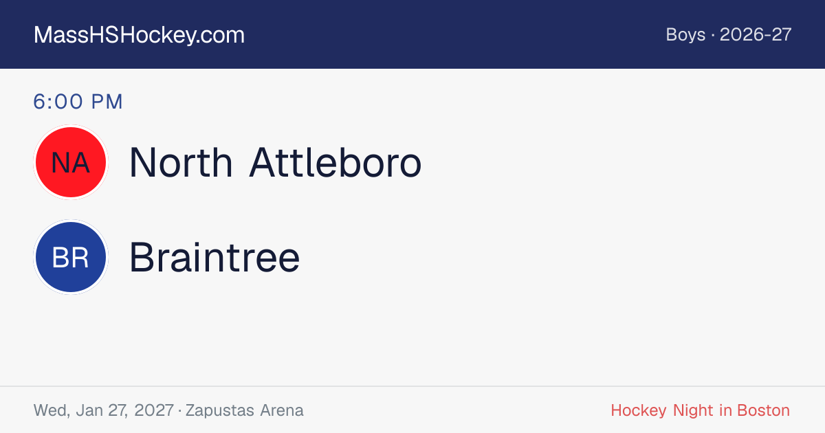 North Attleboro at Braintree score card