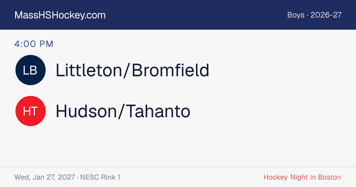 Littleton/Bromfield at Hudson/Tahanto score card