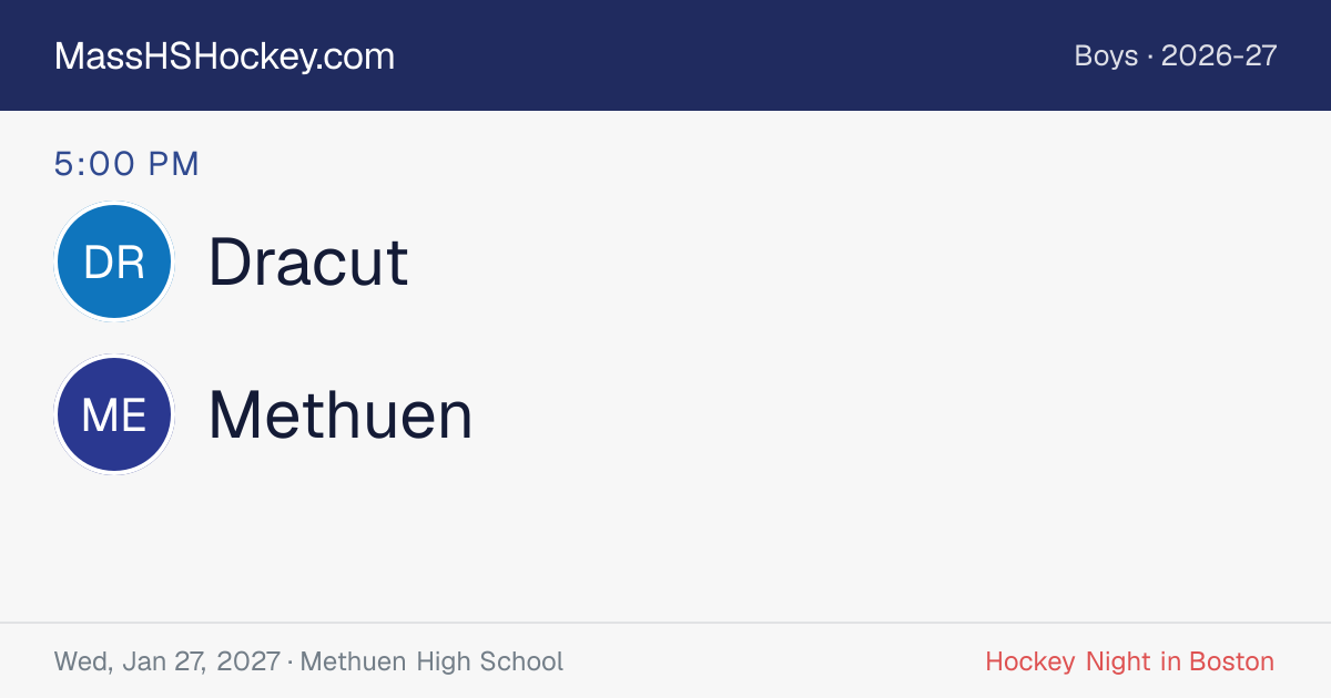 Dracut at Methuen score card