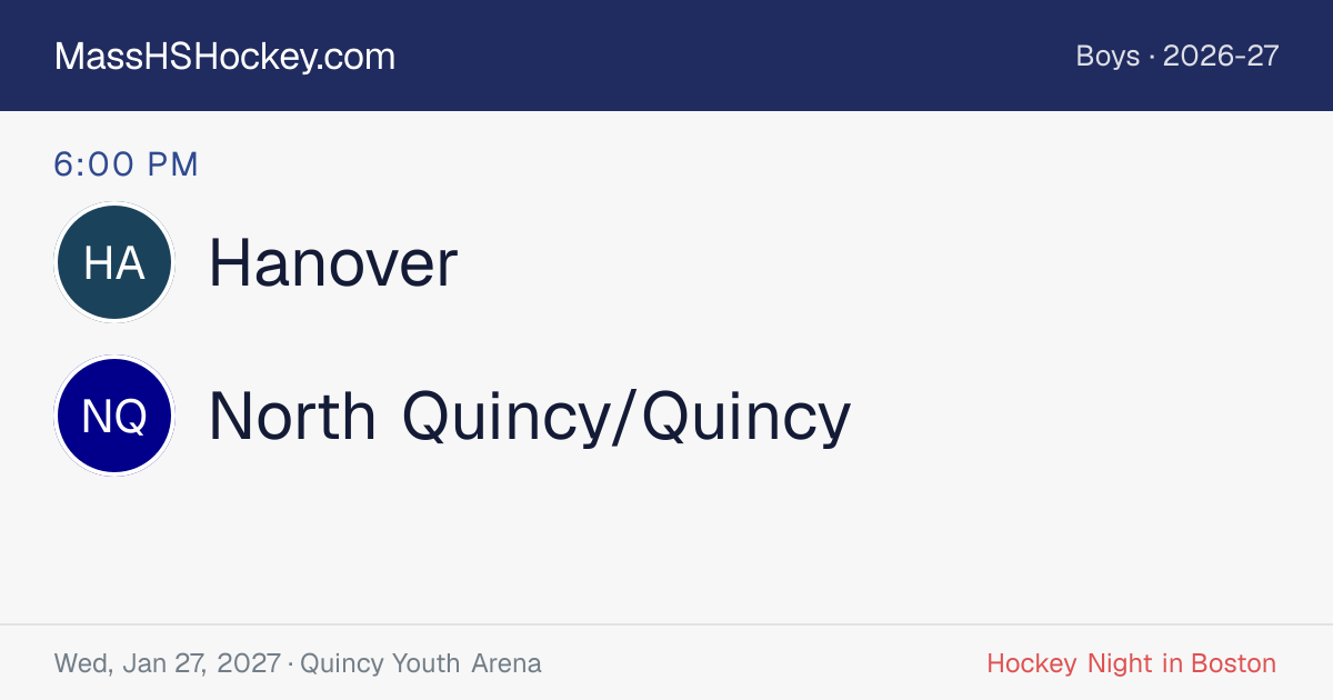 Hanover at North Quincy/Quincy score card