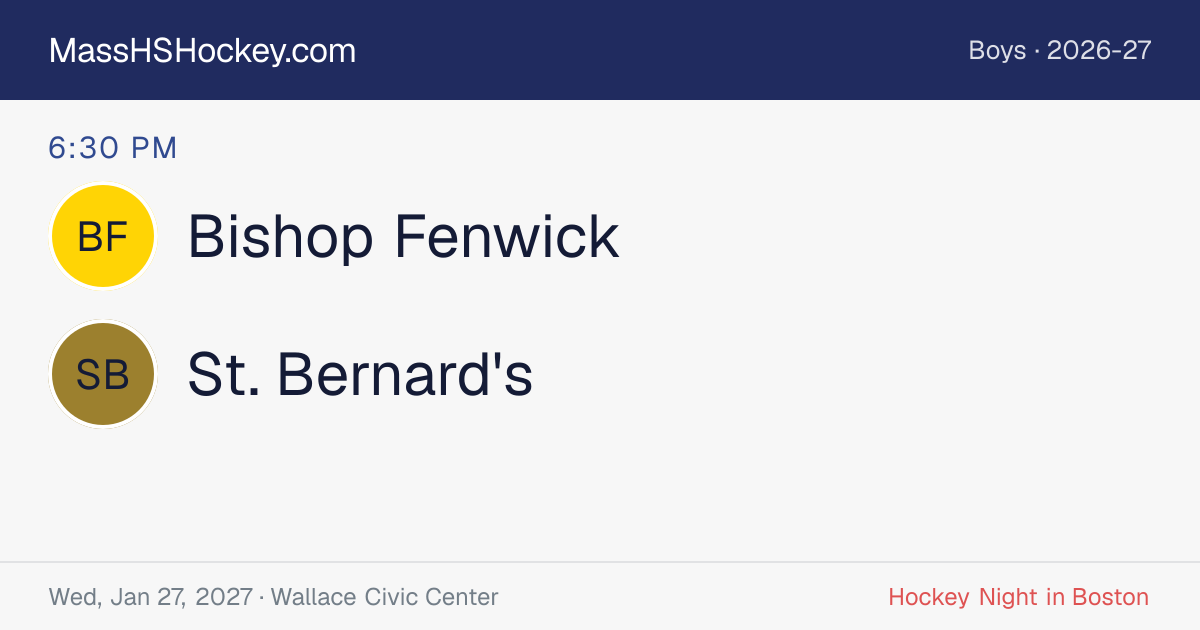 Bishop Fenwick at St. Bernard's score card
