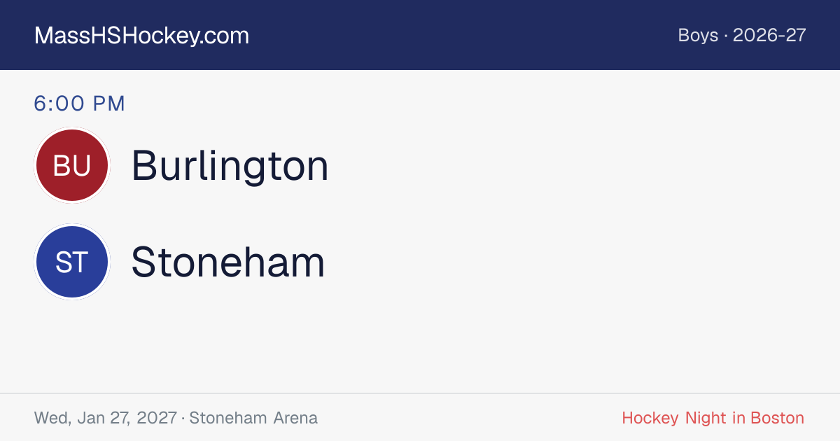 Burlington at Stoneham score card