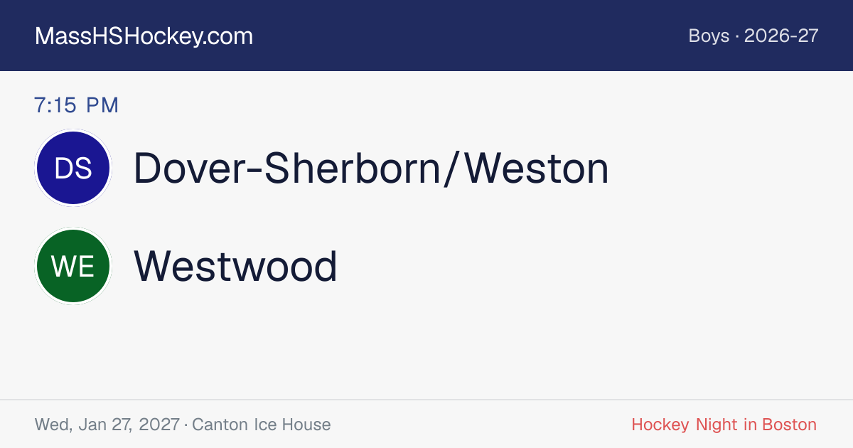 Dover-Sherborn/Weston at Westwood score card