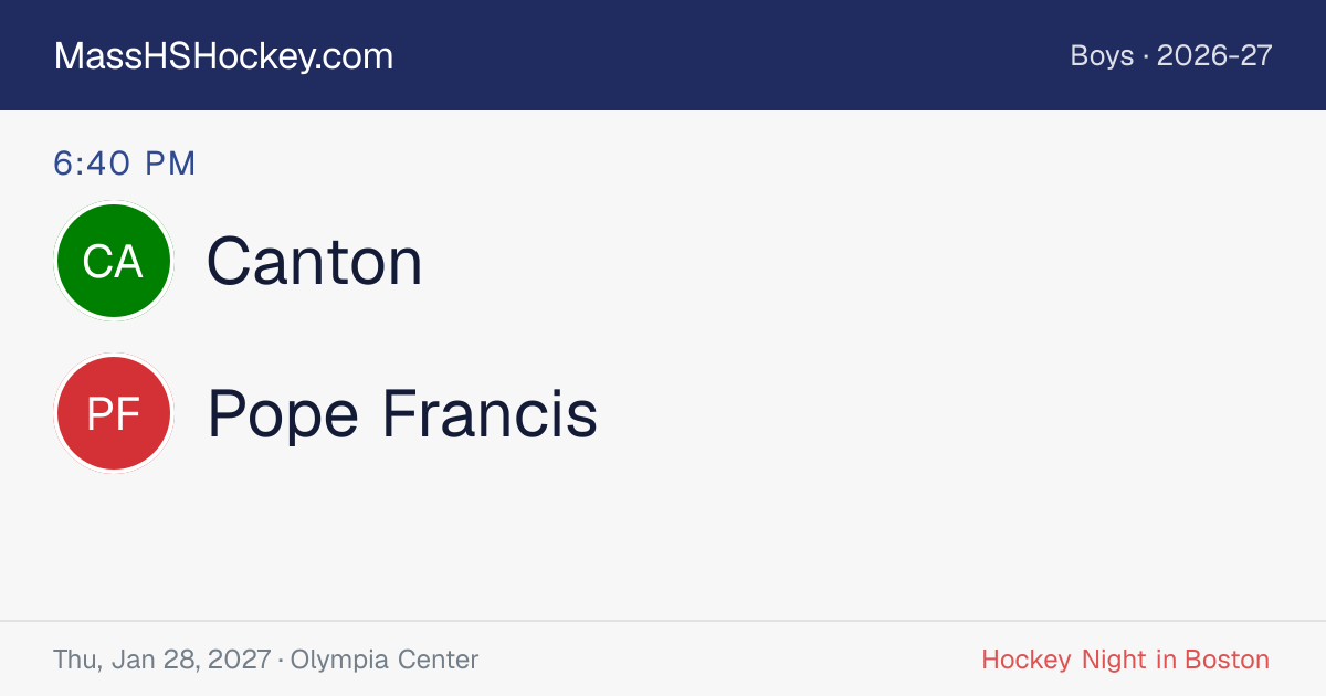 Canton at Pope Francis score card