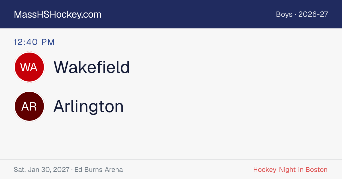 Wakefield at Arlington score card